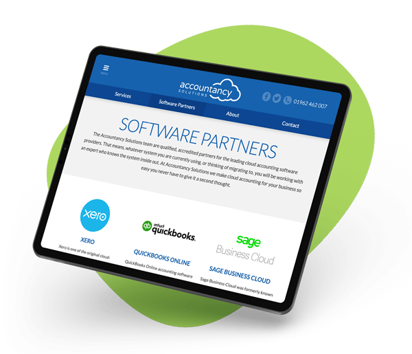 Accountancy Solutions Website Design Software Page